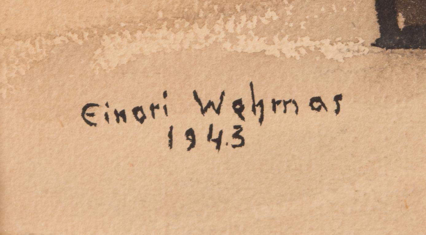 Einari Wehmas, akarelli, signeerattu ja päivätty 1943.