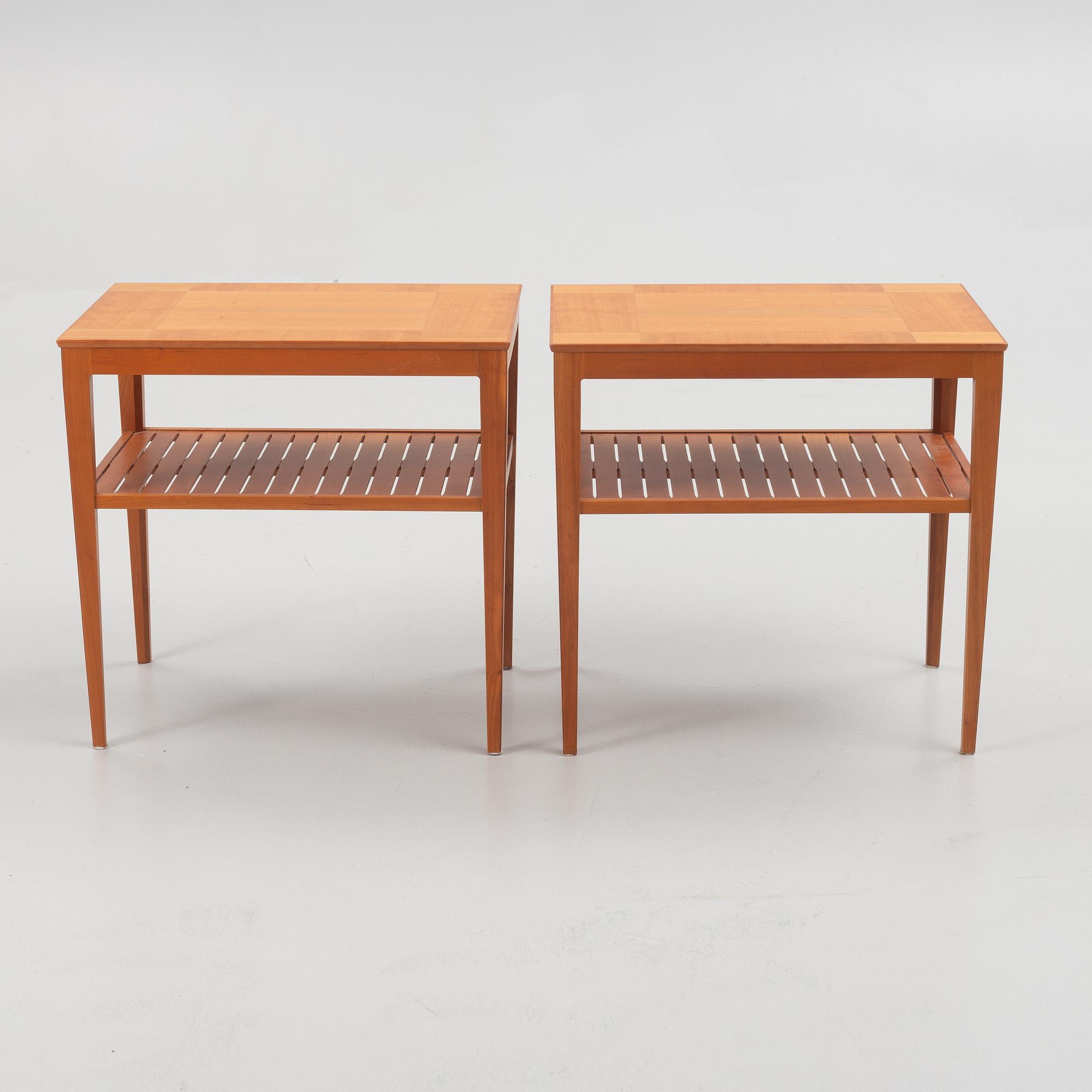 Carl Malmsten, bedside tables, a pair, master carpenter Stefan Olsson, Gotland.
