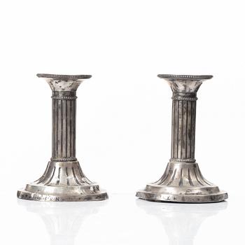 Candelsticks, a pair, silver, Sweden 1795.