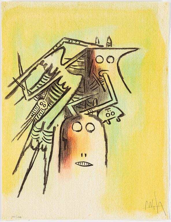 WIFREDO LAM, MAPP med 10 färglitografier, 1974, signerade 123/262.