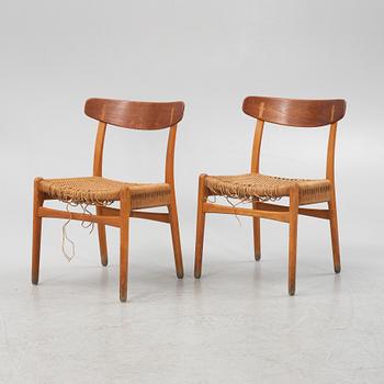 Hans J. Wegner, five 'Spisestolen/CH-23", Ljungströms Möbler, Mariestad, 1960's/70's.