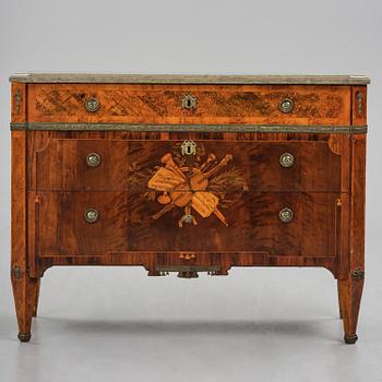 A Gustavian marquetry commode by A. Lundelius (master in Stockholm 1778-1823).