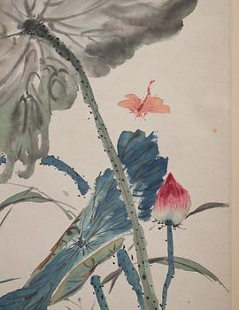 A Chinese hanging scroll, ink and color on paper, Ding Baoshu (1866-1936).