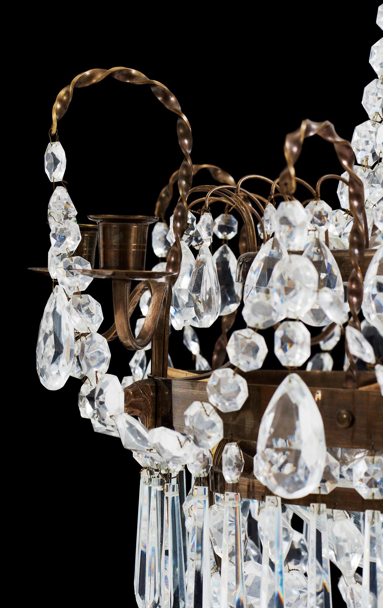 LJUSKRONA, sengustaviansk stil, 1900-tal. Höjd: ca 73 cm.