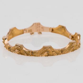 ARMBAND, 14K guld. Björn Weckström, Lapponia 1976. Vikt ca 17,0 g.