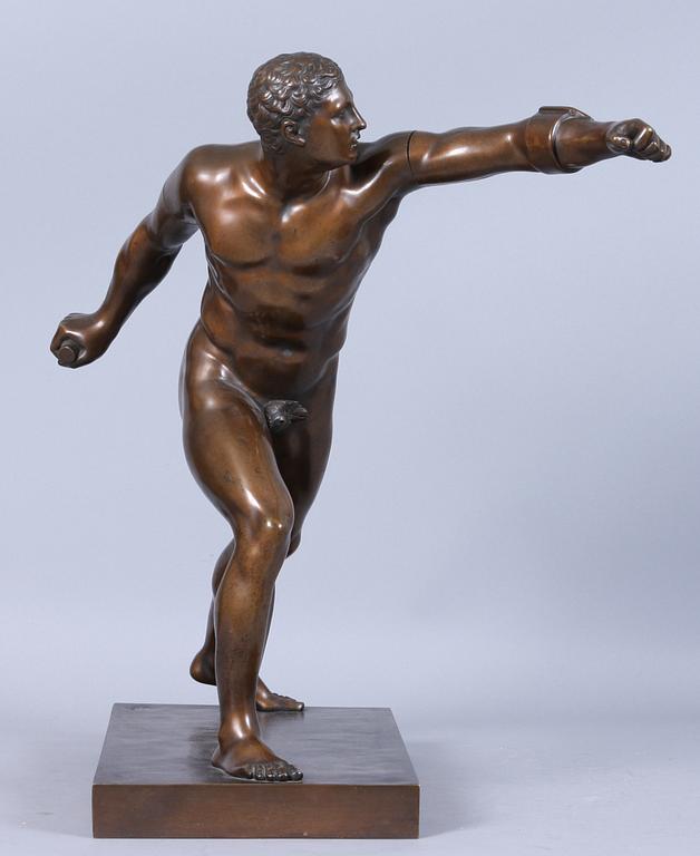 FIGURIN, patinerad metall, 1900-tal.