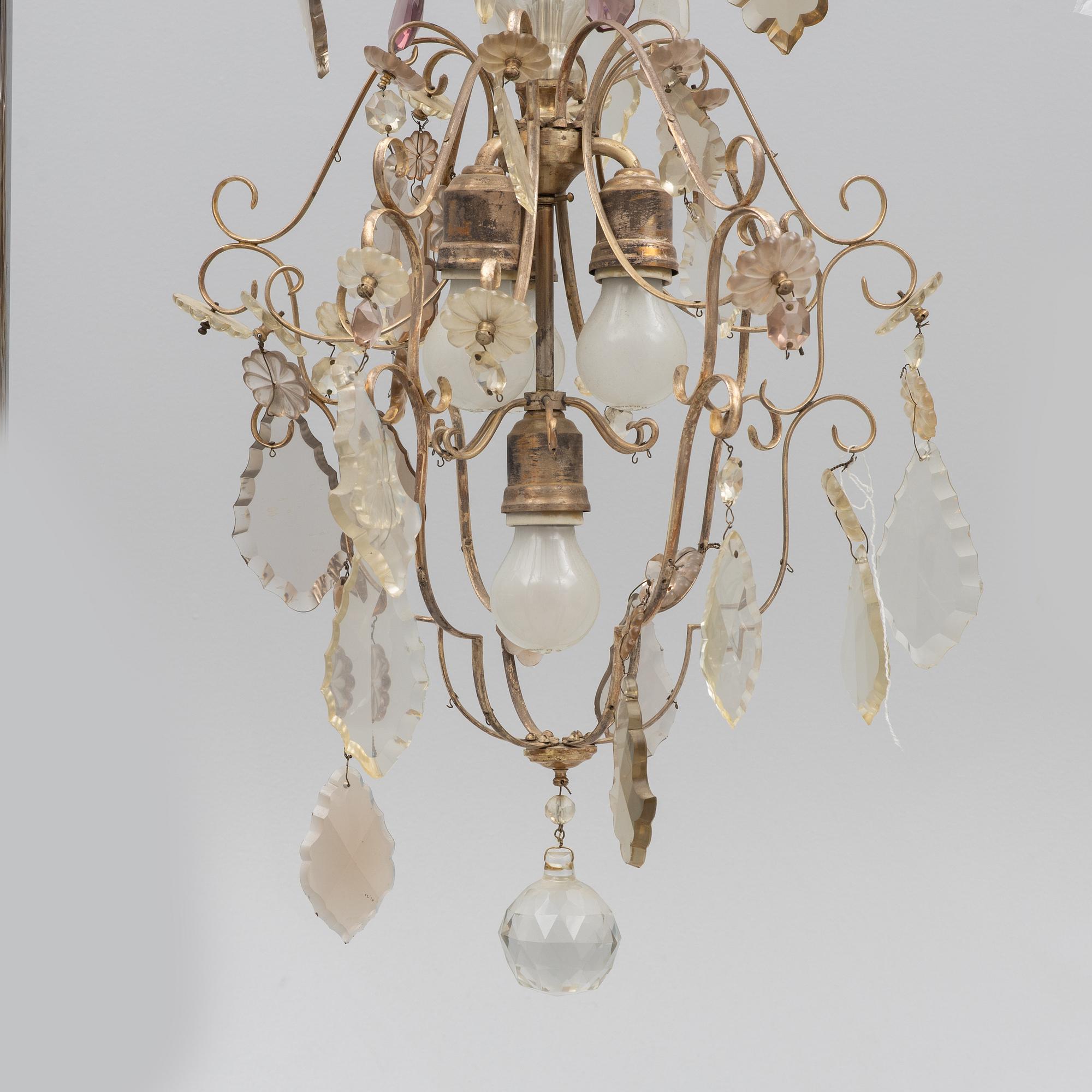 A Rococo style chandelier, first half of the 20th Century.