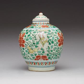 A wucai jar, Transition, 1600-talets mitt.