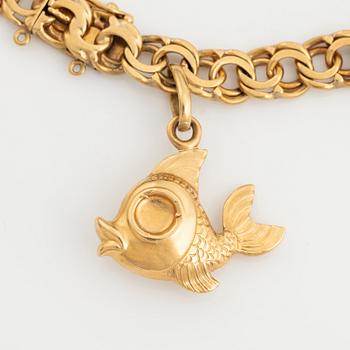 Gold Charm Bracelet, 18K gold.