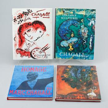 BOKPARTI OM CHAGALL, 4 vol. Bla "Chagall lithographe, vol III", Sauret 1969.