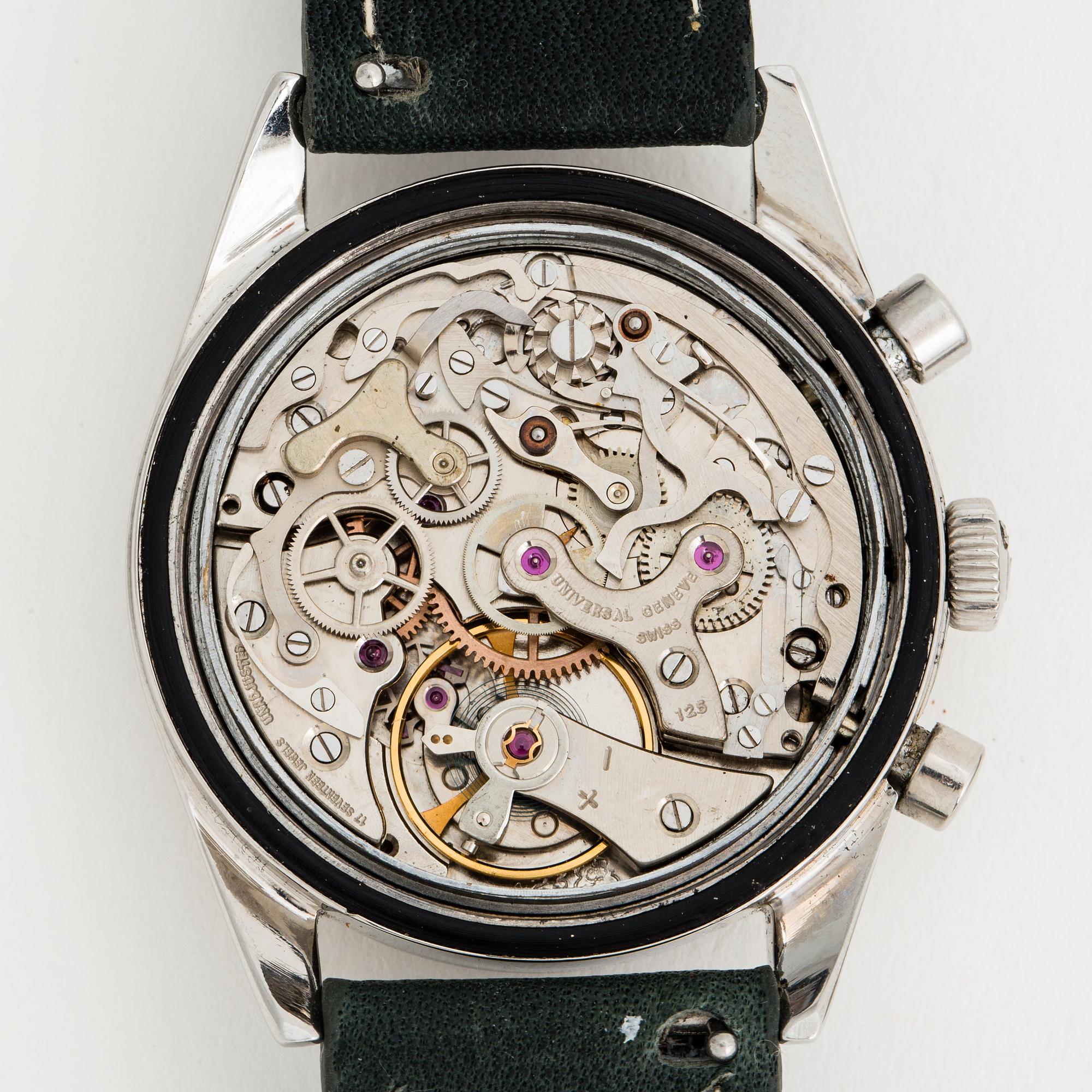 UNIVERSAL GENEVE, Uni-Compax, kronograf, "Big Eye".