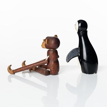 Kay Bojesen, a wooden puffin, Denmark, mid 20th century.