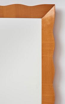 Fröseke, an elm framed wall mirror, mid 20thC, Swedish Modern.