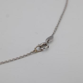 Necklace, 18K white gold, with a heart-shaped pendant in black rhodium-plated white gold set with rubies and brilliant-cut diamonds.