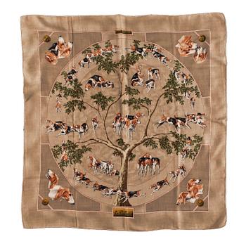 1325. A silk/cashmere scarf by Hermès, "Le poitevin".