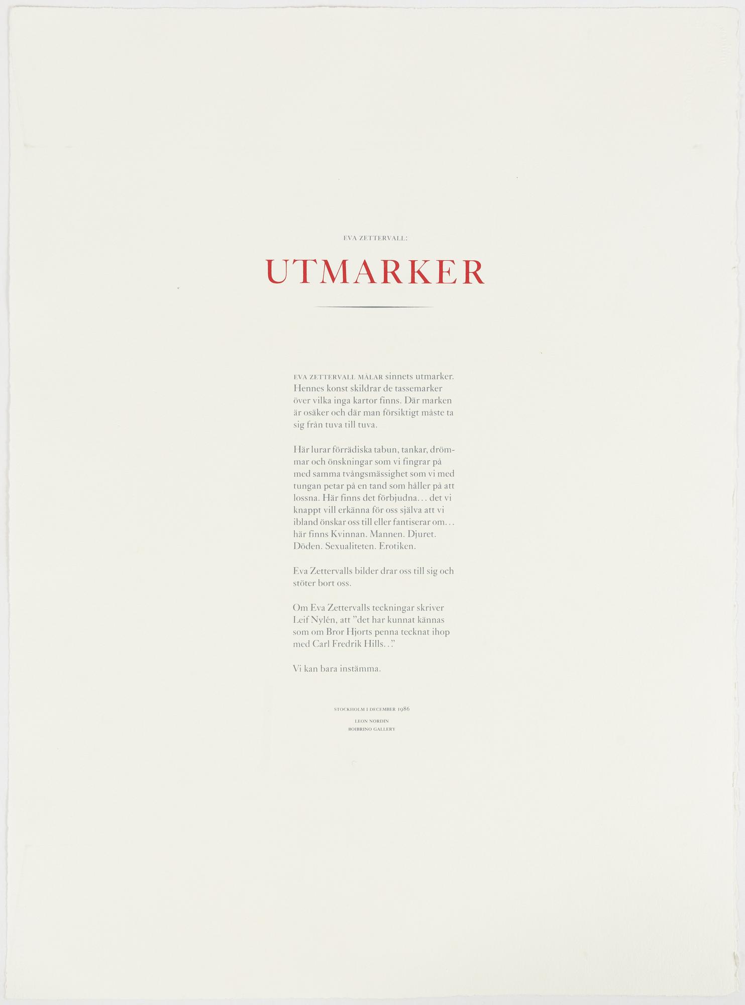 Eva Zettervall, complete portfolio with 4 screenprints in colours.