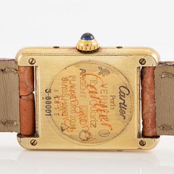 must de Cartier, Tank, wristwatch, 20.5 x 20 (28) mm.