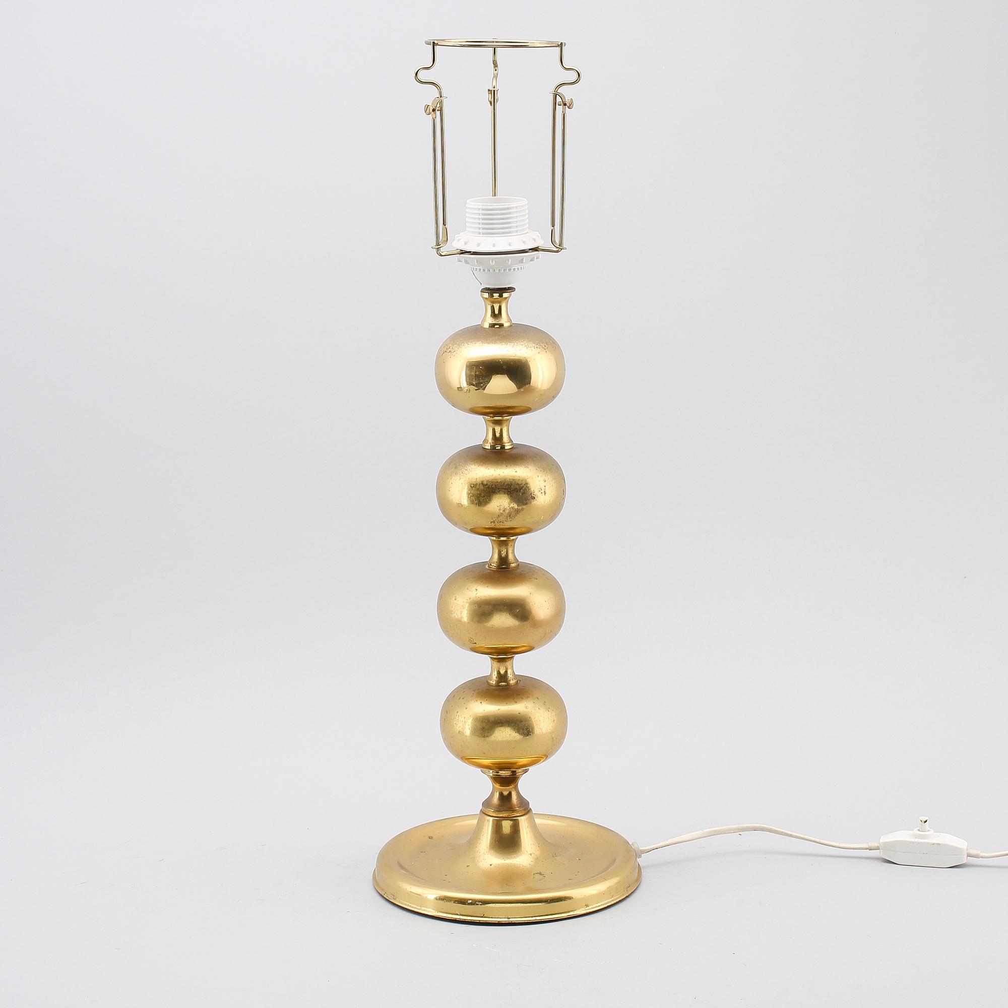 BORDSLAMPA, mässing, 1900-talets andra hälft.