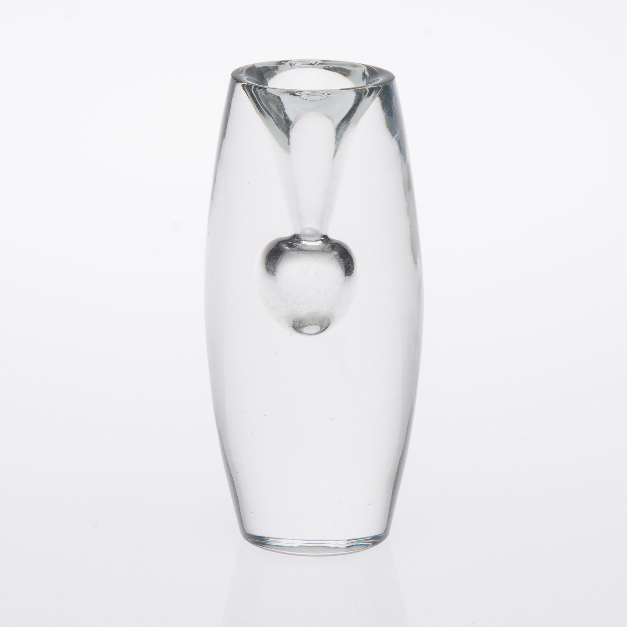 GLASSKULPTUR / VAS, glas, "Tokio", signerad Tapio Wirkkala Iittala -55.