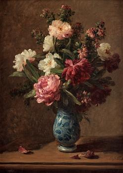 250. Eugène Petit, Still life with peonies.