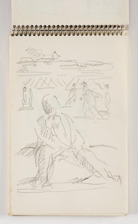 Lotte Laserstein, 10 små skissblock med teckningar.