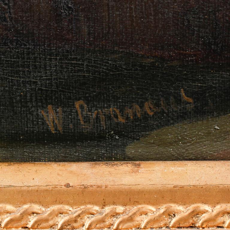 OIDENTIFIERAD KONSTNÄR, olja på duk, signerad W. Brandus, slutet av 1800-talet.