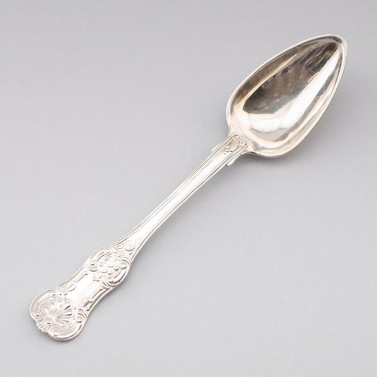 DESSERTSKEDAR, 10 st, silver, Fredrik & Wilhelm Zethelius, Stockholm 1840. Vikt ca 256 gram.