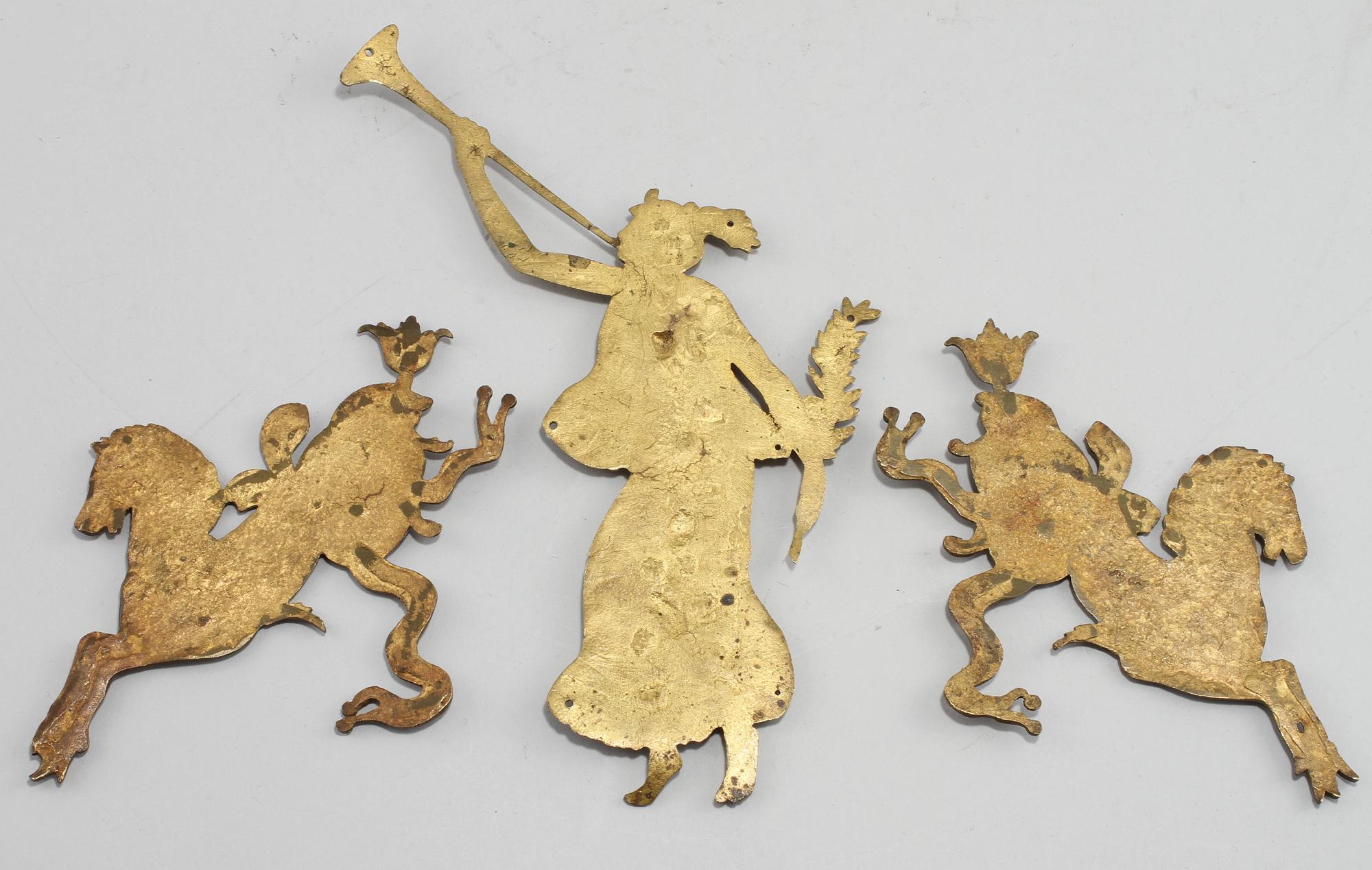 BESLAG, 3 st, brons, 1800-talets första hälft.