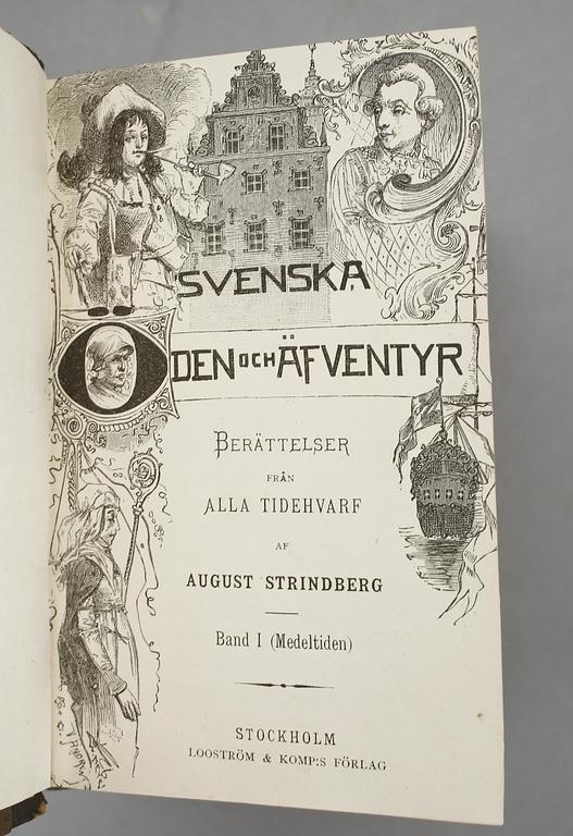 AUGUST STRINDBERG, 8 volymer, bla Om det allmänna missnöjet, dess orsaker och botemedel, Stockholm 1884.
