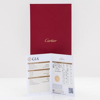 Cartier, sormus, platinaa, briljanttihiottu timantti n 0.40 ct. GIA-todistus.