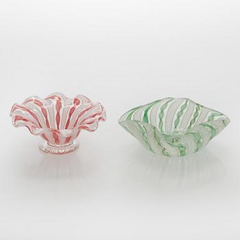 Skålar, 2 st, Murano Italien 1900-talets mitt.