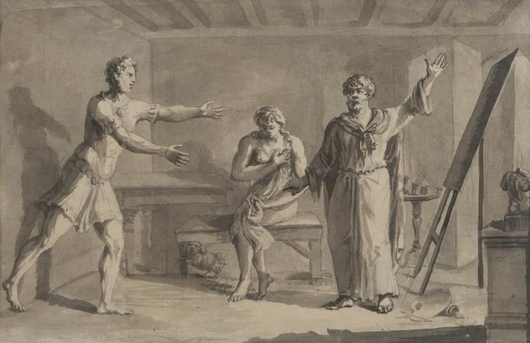 UNKNOWN ARTIST, ink drawing, early 1800s.