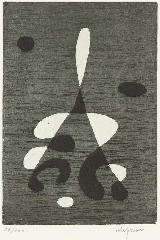 Pierre Olofsson, etchings, 5 pcs, signed and numbered.