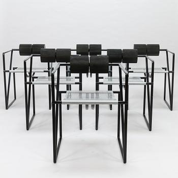 MARIO BOTTA, nojatuoleja, 6 kpl, "Seconda chairs", Alias, Italia, 1980-luku.