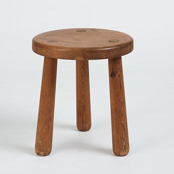 Axel Einar Hjorth, a 'Skoga' stained pine stool, Nordiska Kompaniet, Sweden 1930s.