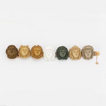 A lava cameo bracelet.