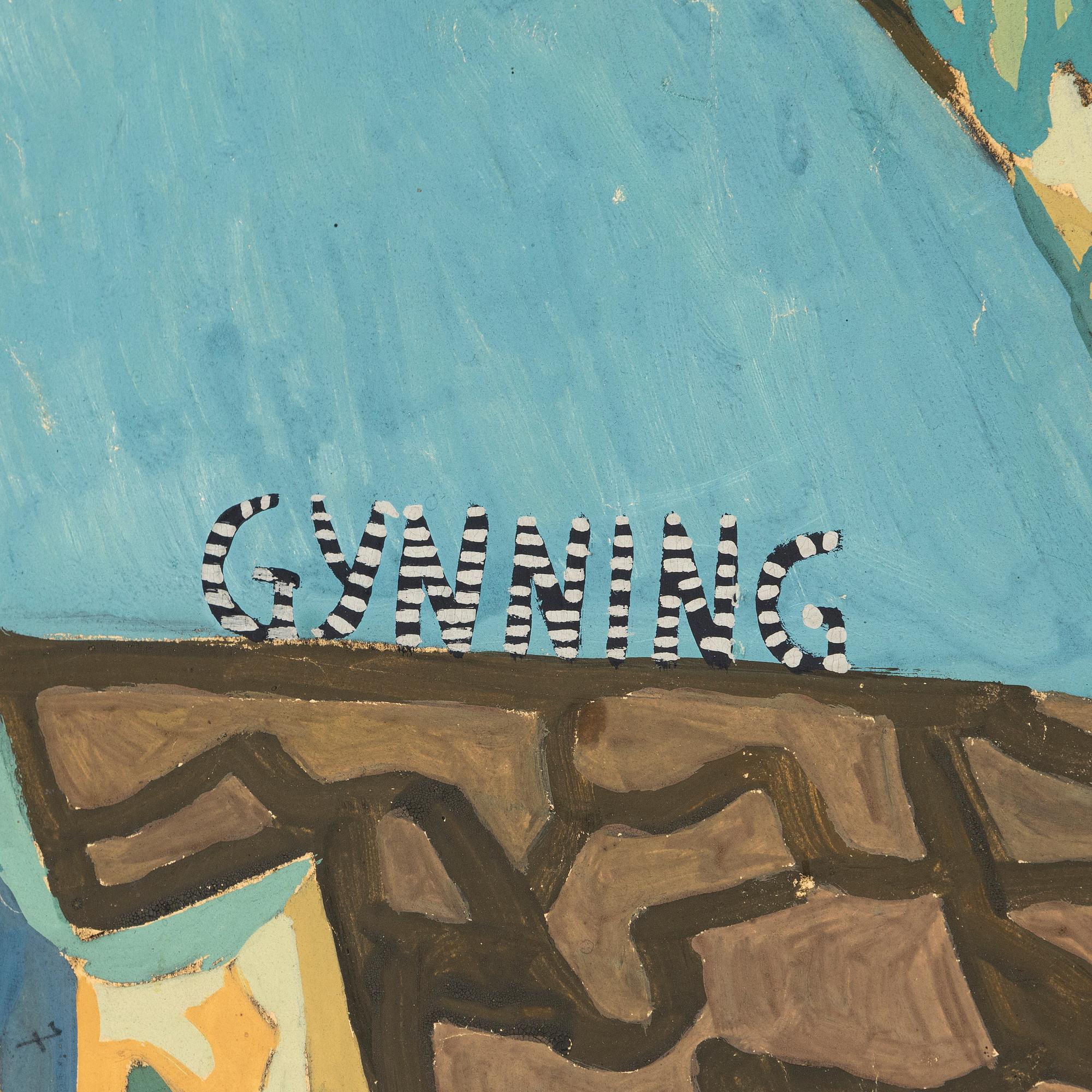 Lars Gynning, mixed media on panel, signed.