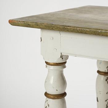 A Swedish baroque and faux marble-painted table, circa 1700.