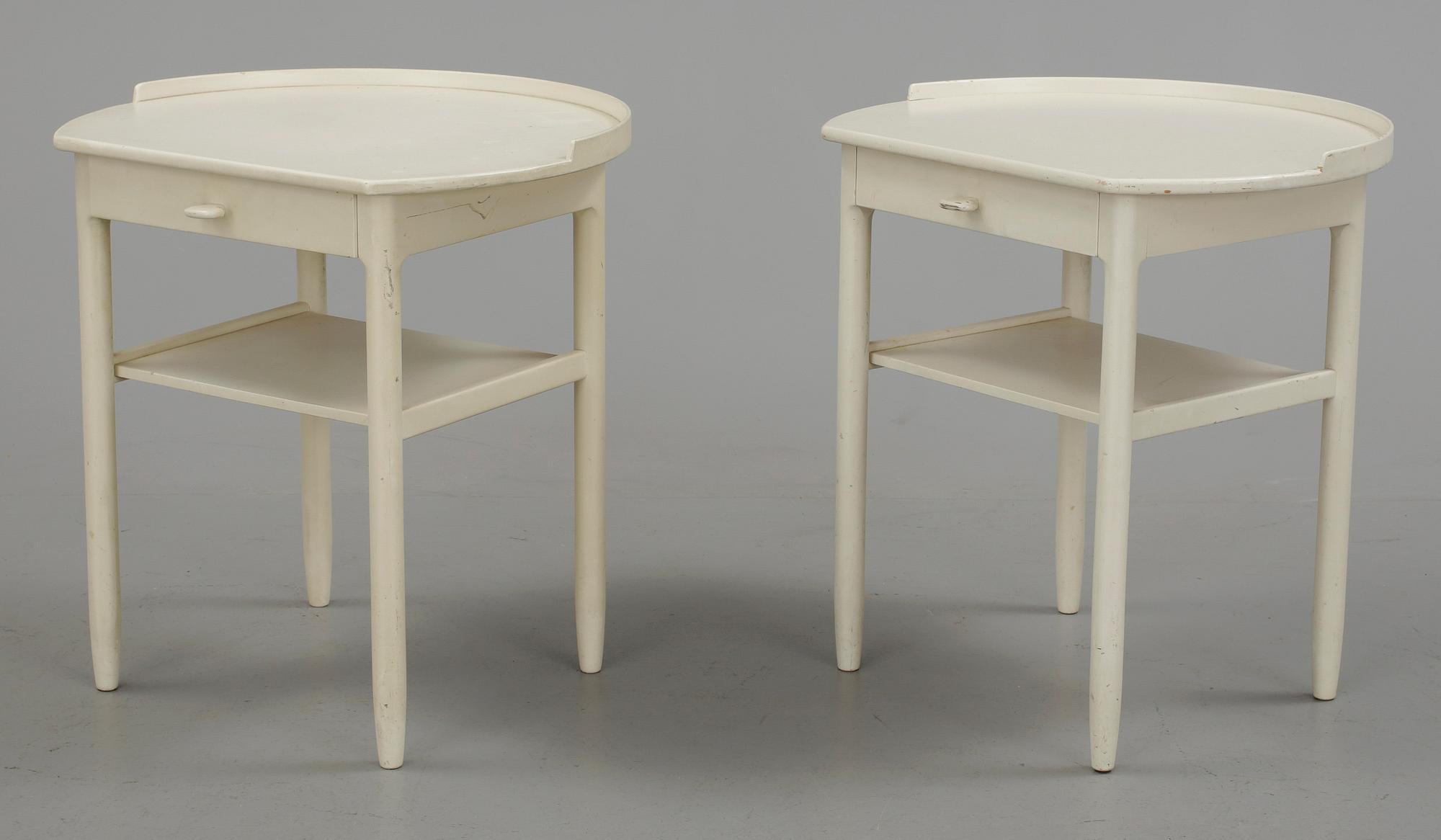 SÄNGBORD, ett par, Sven Engström och Gunnar Myrstrand, Bodafors, 1962.