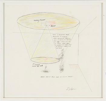 ROBERT WHITMAN, pencil / Color pencil, 1963, signed.