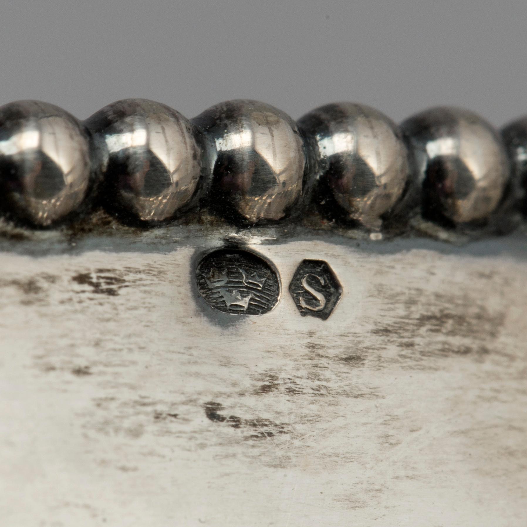 A 20th century silver bowl marked 830M, probably Germany, Swedish import marks.