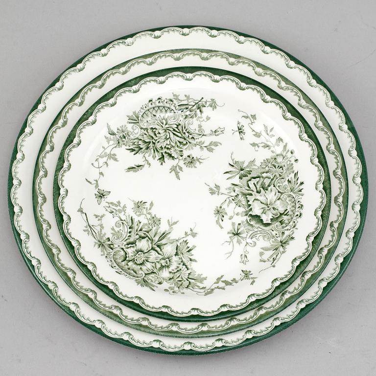 MATSERVISDELAR, 74 delar, porslin, "Gröna Anna", Rörstrand, 1900-talets andra hälft.