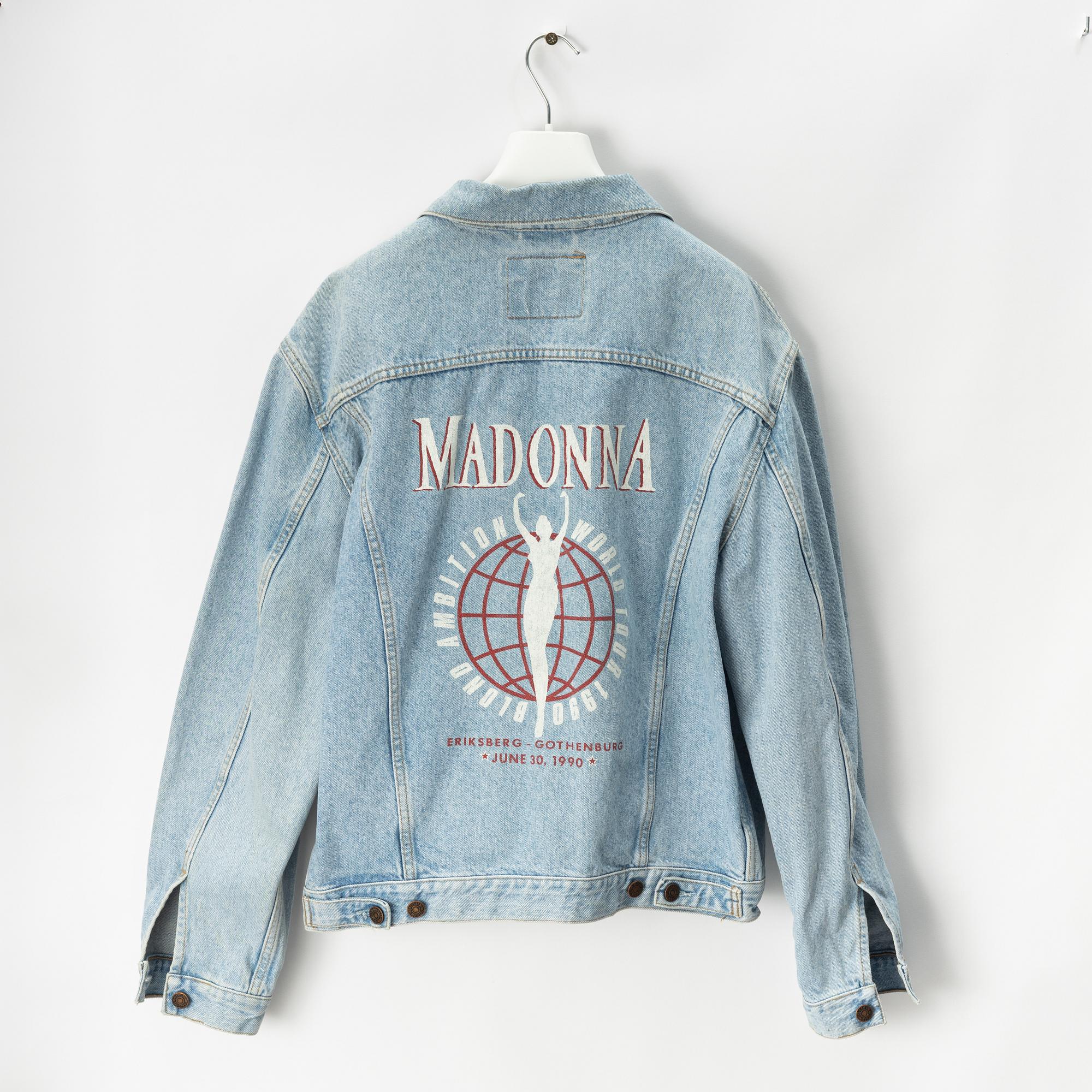 A Levis "CREW" jeans jacket from The Madonna Blond Ambition World Tour, 1990, Size L.