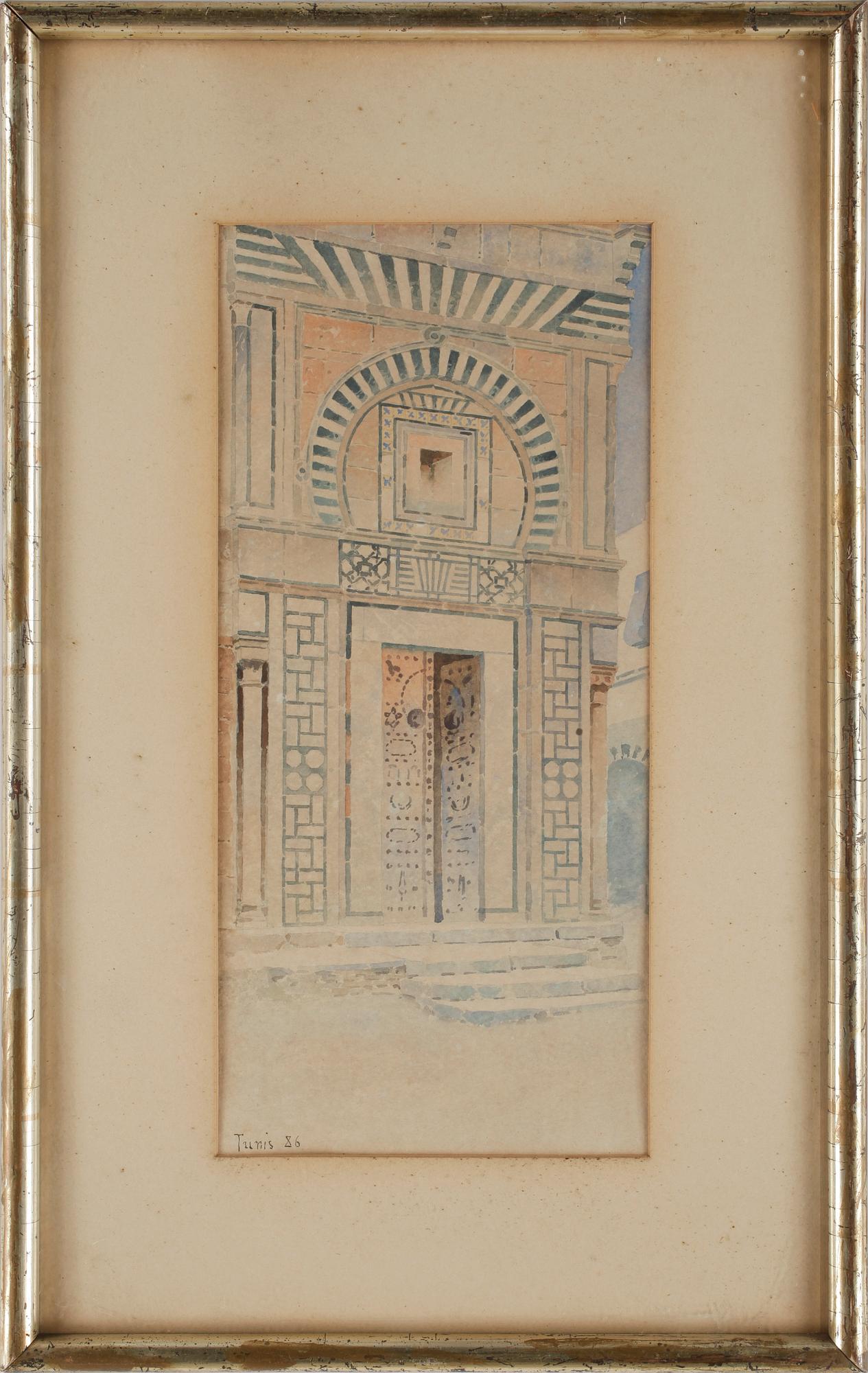 AXEL AXELSSON, akvarell, daterad Tunis -86.