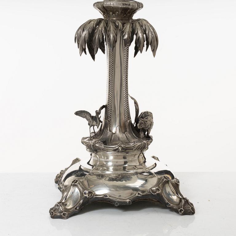 Gustaf Adolf Cedergren, bordslampa, silver, Stockholm 1886.