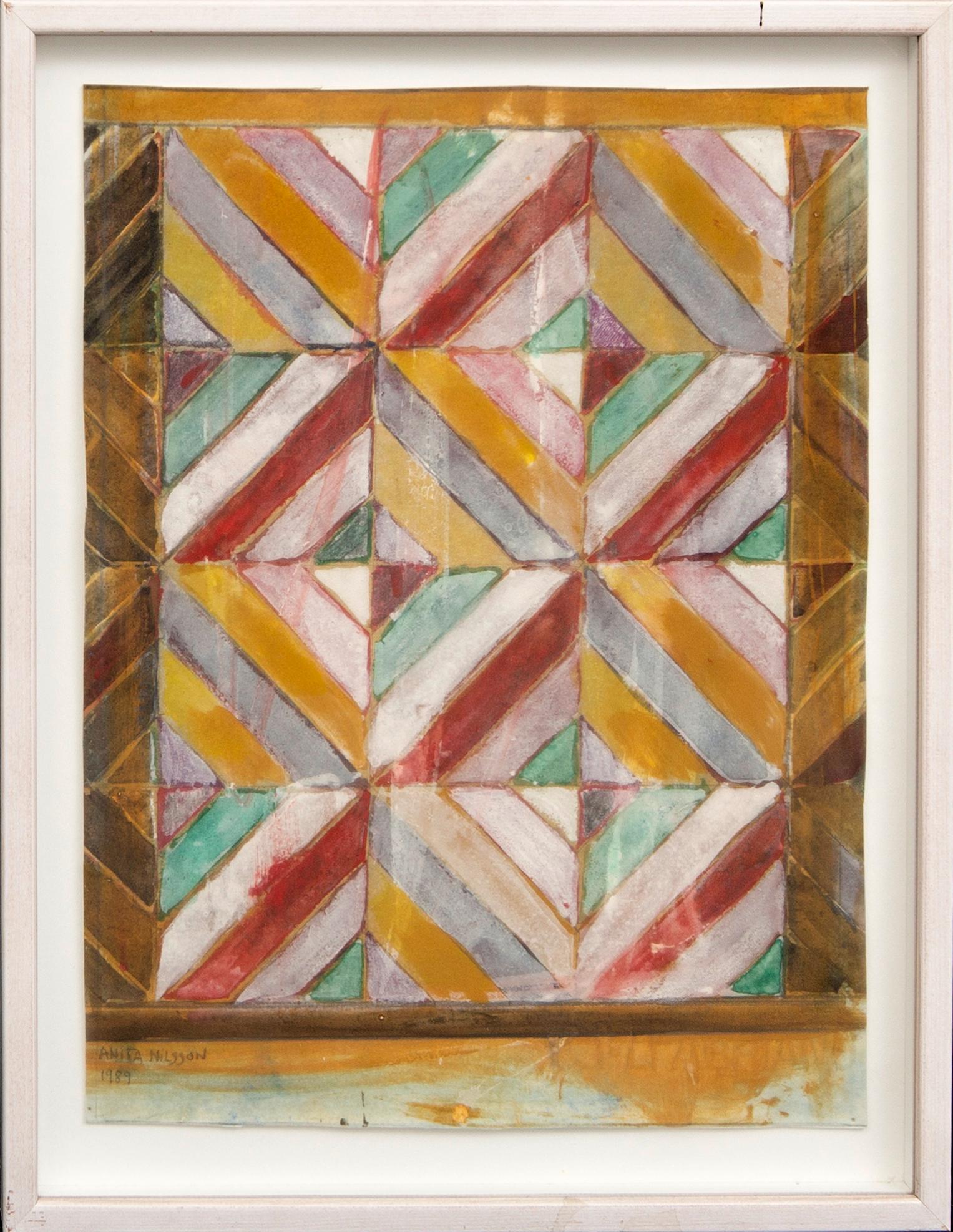 Anita Nilsson Billgren, tempera on paper signed and dated 1989.