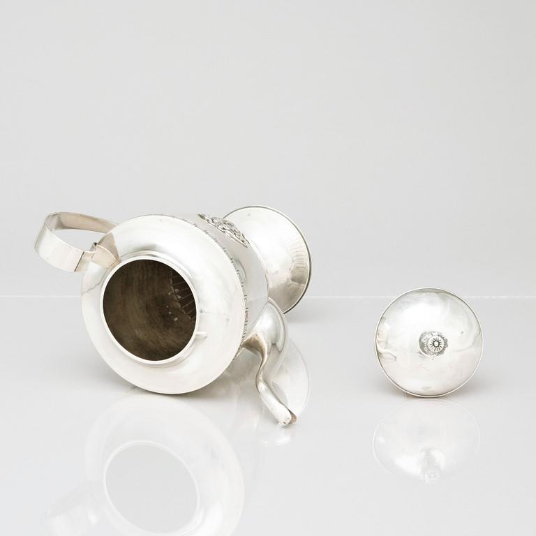 A Swedish Empire silver coffee-pot, mark of Adolf Zethelius, Stockholm 1811.