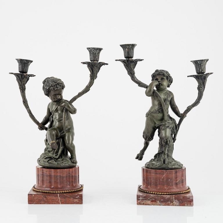 A pair of candelabras, end of the 20th Century.