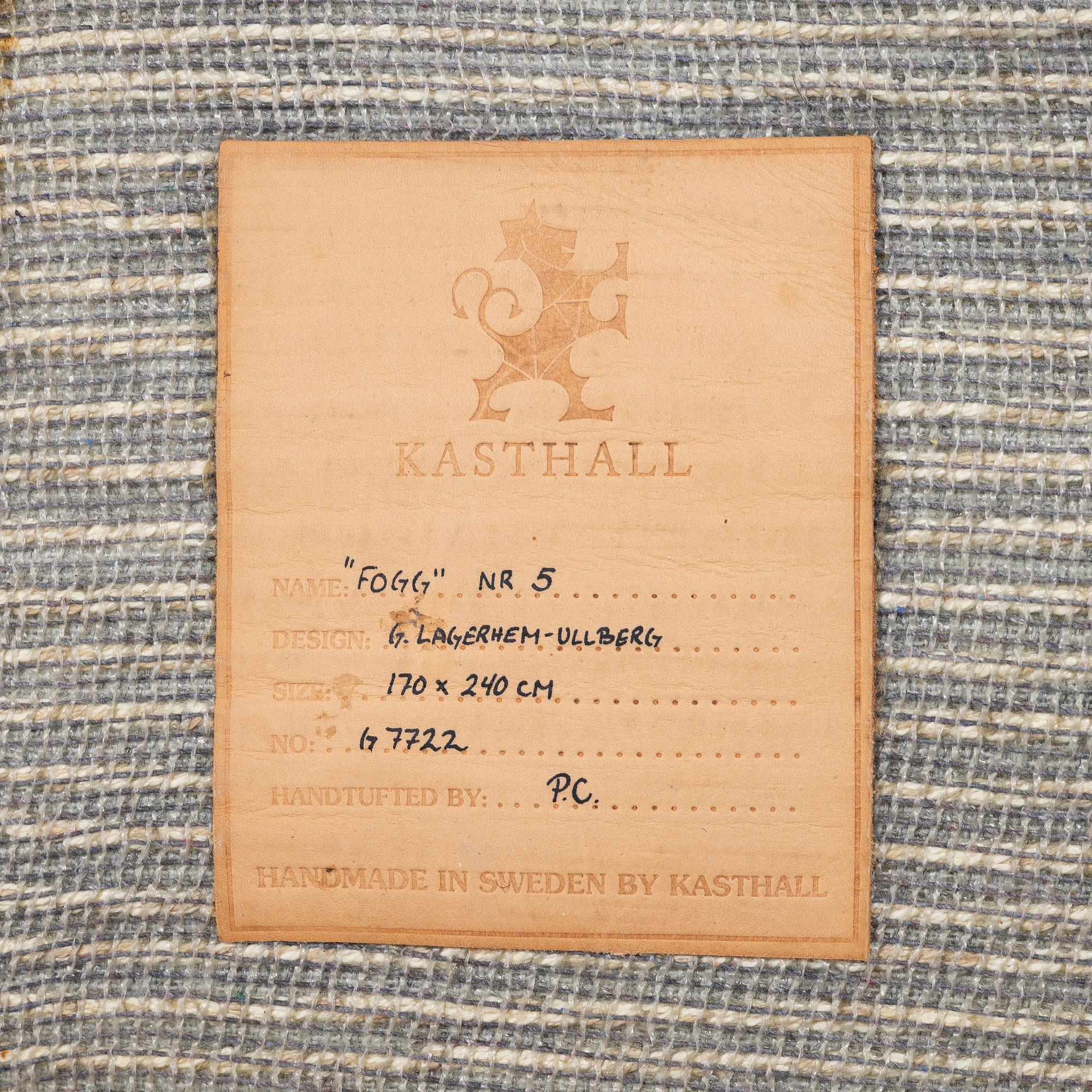 Gunilla Lagerhem Ullberg, "Fogg", NR 5, Kasthall, approx. 234 x 172 cm.