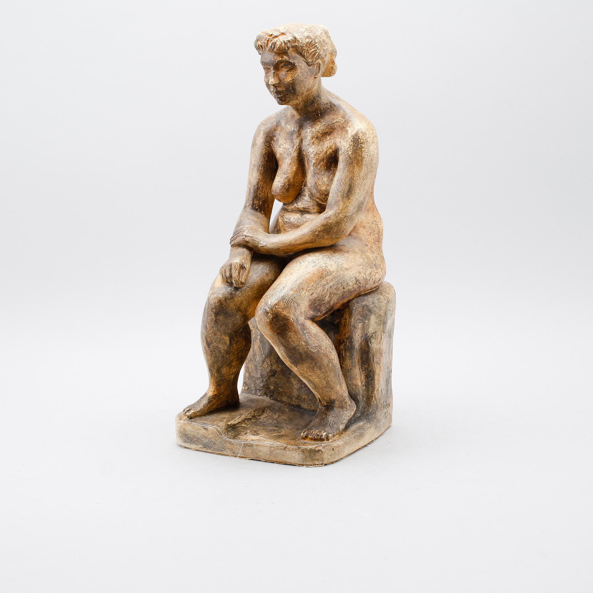 THURE THÖRN, skulptur, gips, signerad och daterad -53.